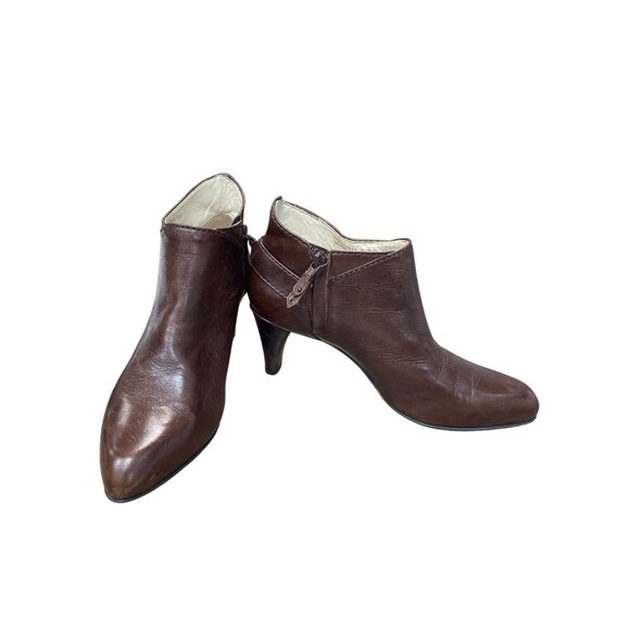 Cole Haan Shoes - Cole Haan womans brown leather Kitt heels ankle boots Sz 7.5B SKU 9617